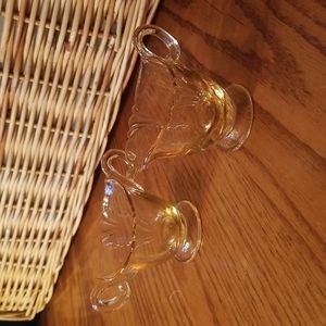 Vintage Yellow Heisey Glass Sugar & Creamer, individual size